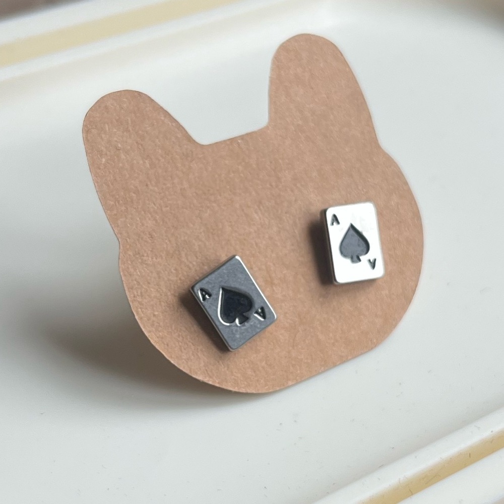 Ace of spades stud earrings
